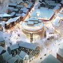 Proposal for Kiruna town square. Image Courtesy of Kjellander + Sjöberg