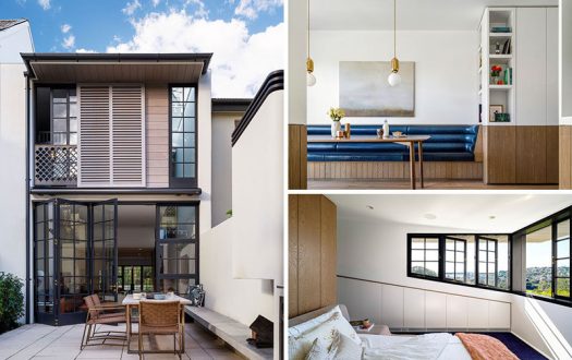 Luigi Rosselli Architects have recently completed the renovation of a 1950s two-storey row house in Sydney, Australia, for a film director and his young family.
