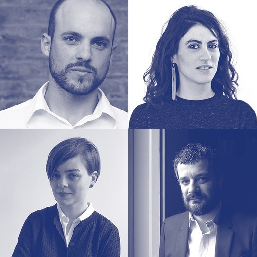 The four finalists, clockwise: Samuel Bravo, Matilde Cassani, Pier Paolo Tamburelli and Anna Puigjaner. Image via Wheelwright Prize