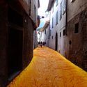 The docks extend into the streets of nearby towns. Image © Christo