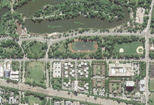 Aerial Shot of the Existing Site. Image Courtesy of Obama Foundation